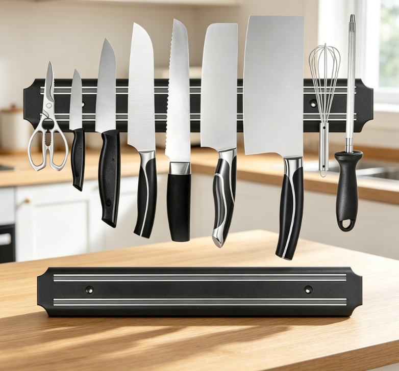 Set of magnetic knife strips, kitchen tool wall mounted storage rack
